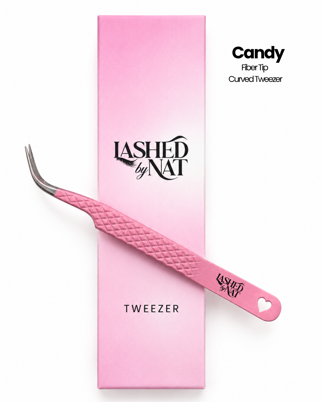 "Candy" Fiber Tip Curved Tweezer