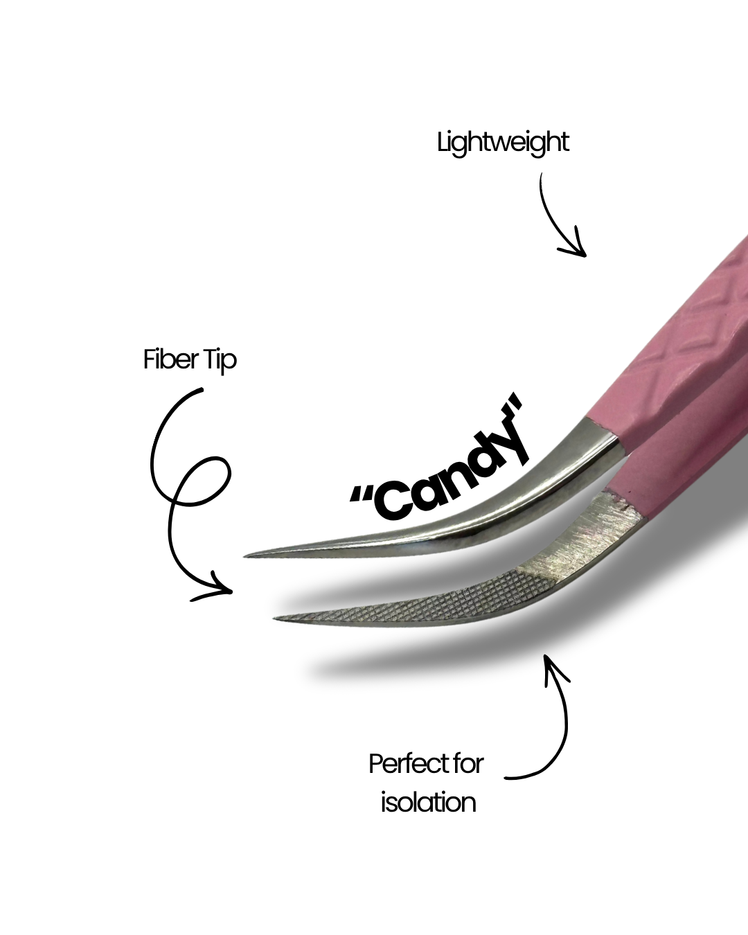"Candy" Fiber Tip Curved Tweezer